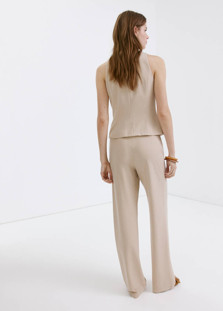 Zipper fitted waistcoat — Sand