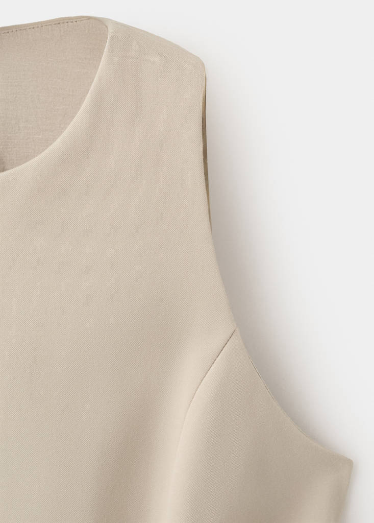 Zipper fitted waistcoat — Sand