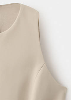 Zipper fitted waistcoat — Sand 7