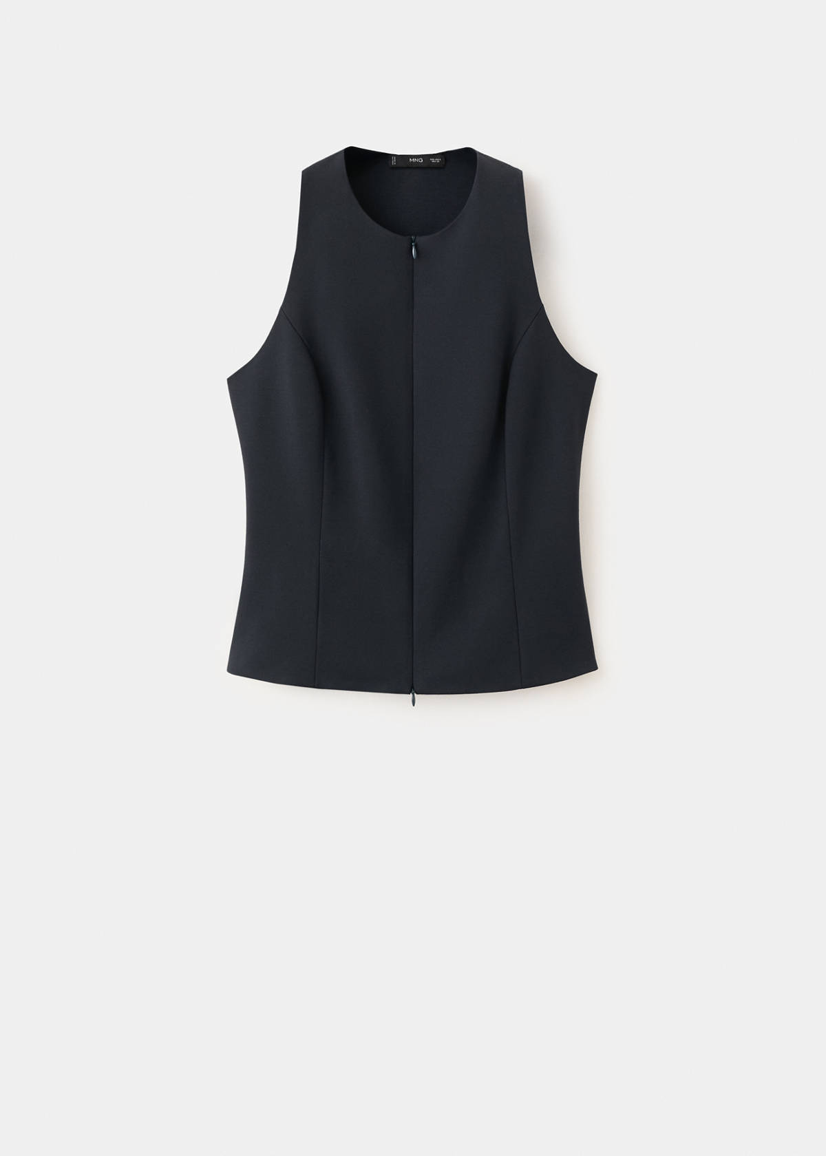 Zipper fitted waistcoat — Navy