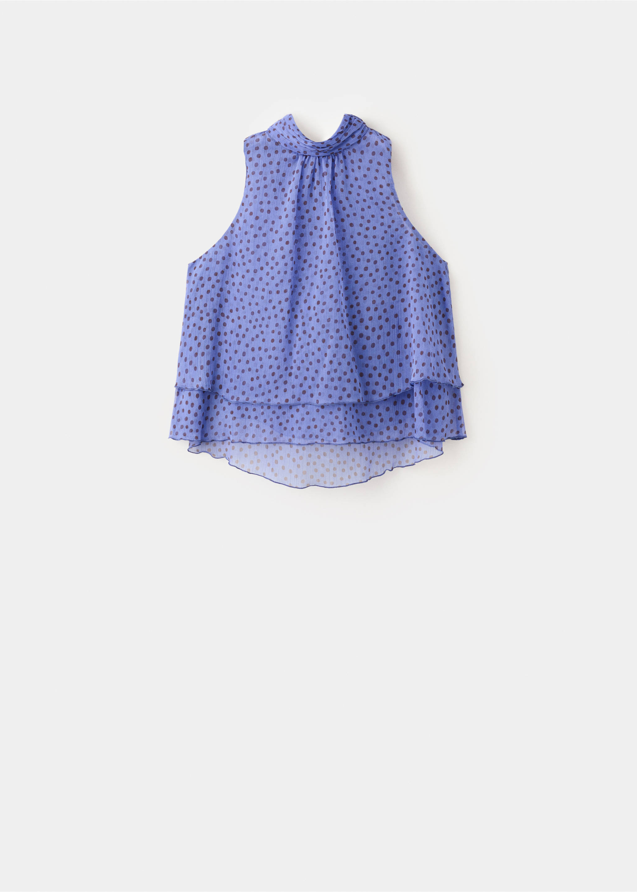 Ruffles polka dot blouse - Article without model, Blue. Ref: 37071469-00.
