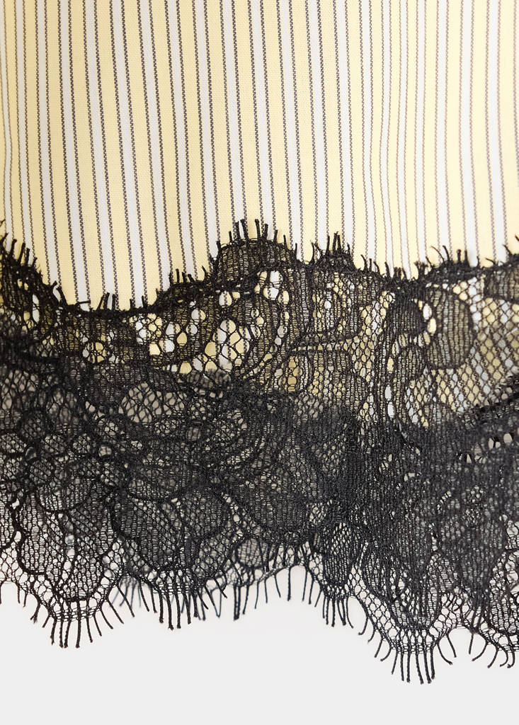 Striped lace shorts — Pastel Yellow