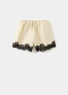 Striped lace shorts — Pastel Yellow 5