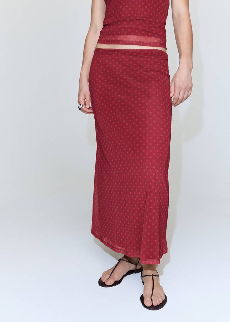 Falda tul estampado lunares