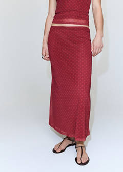 Polka dot tulle skirt — Red 1