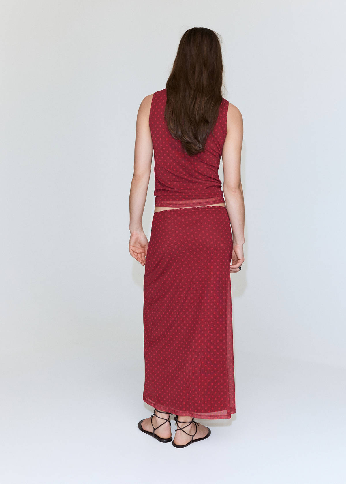 Polka dot tulle skirt — Red