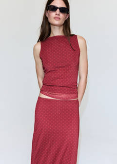 Polka dot tulle skirt — Red 4