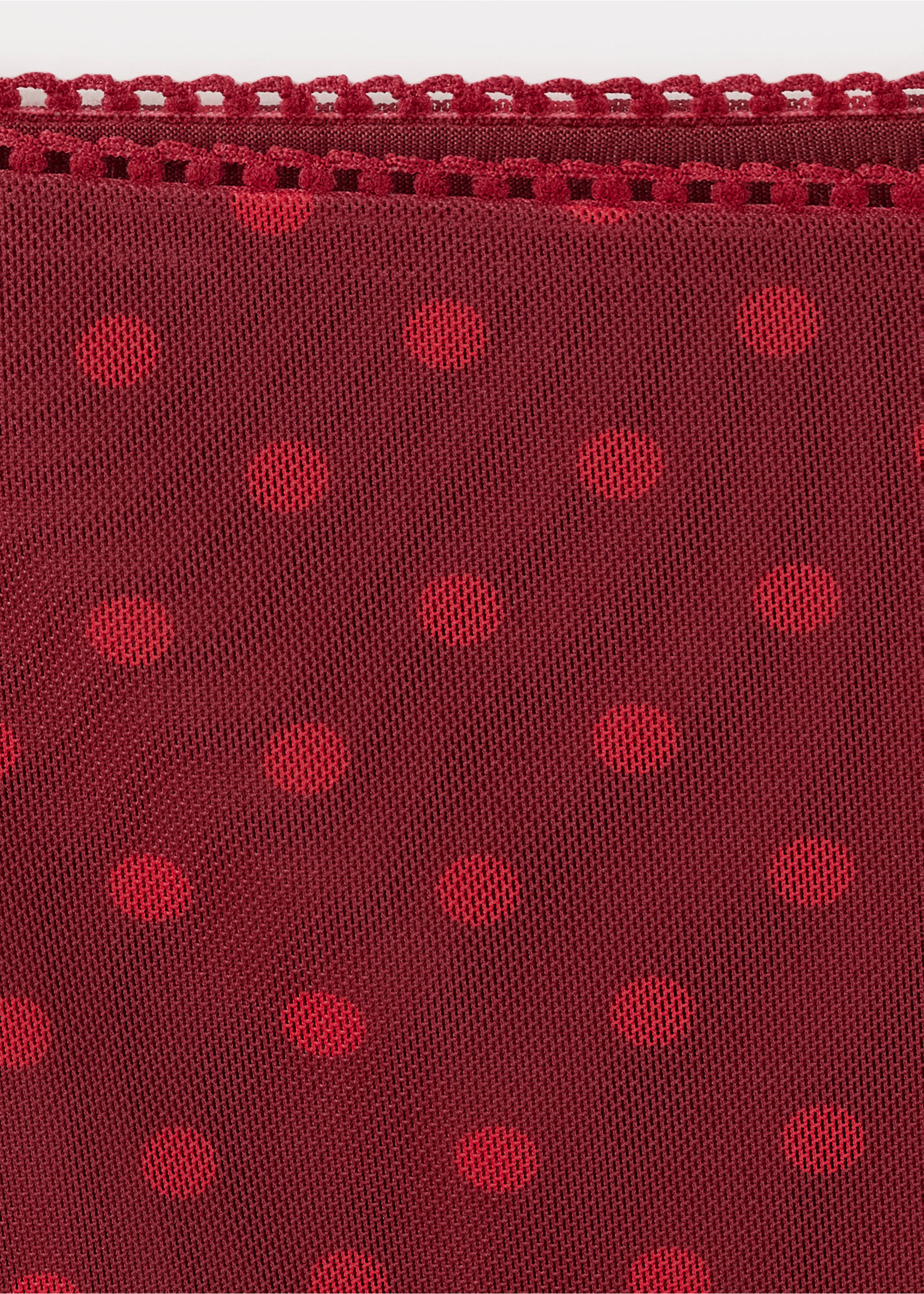 Polka dot tulle skirt - Details of the article 8, Red. Ref: 37071471-00.