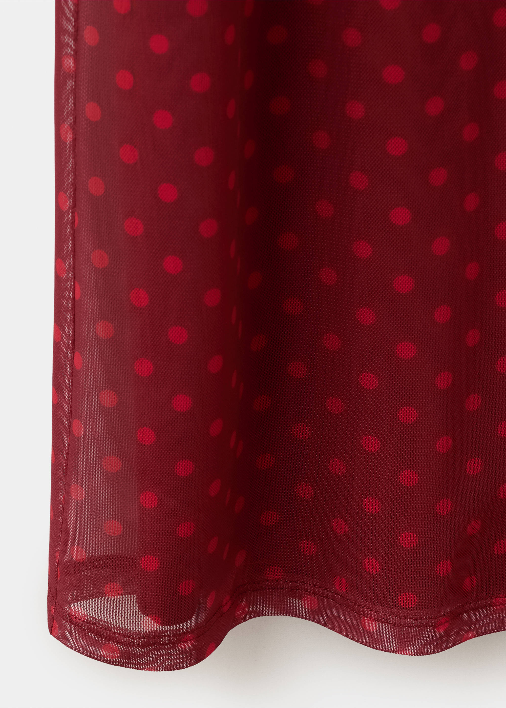 Polka dot tulle skirt - Details of the article 0, Red. Ref: 37071471-00.