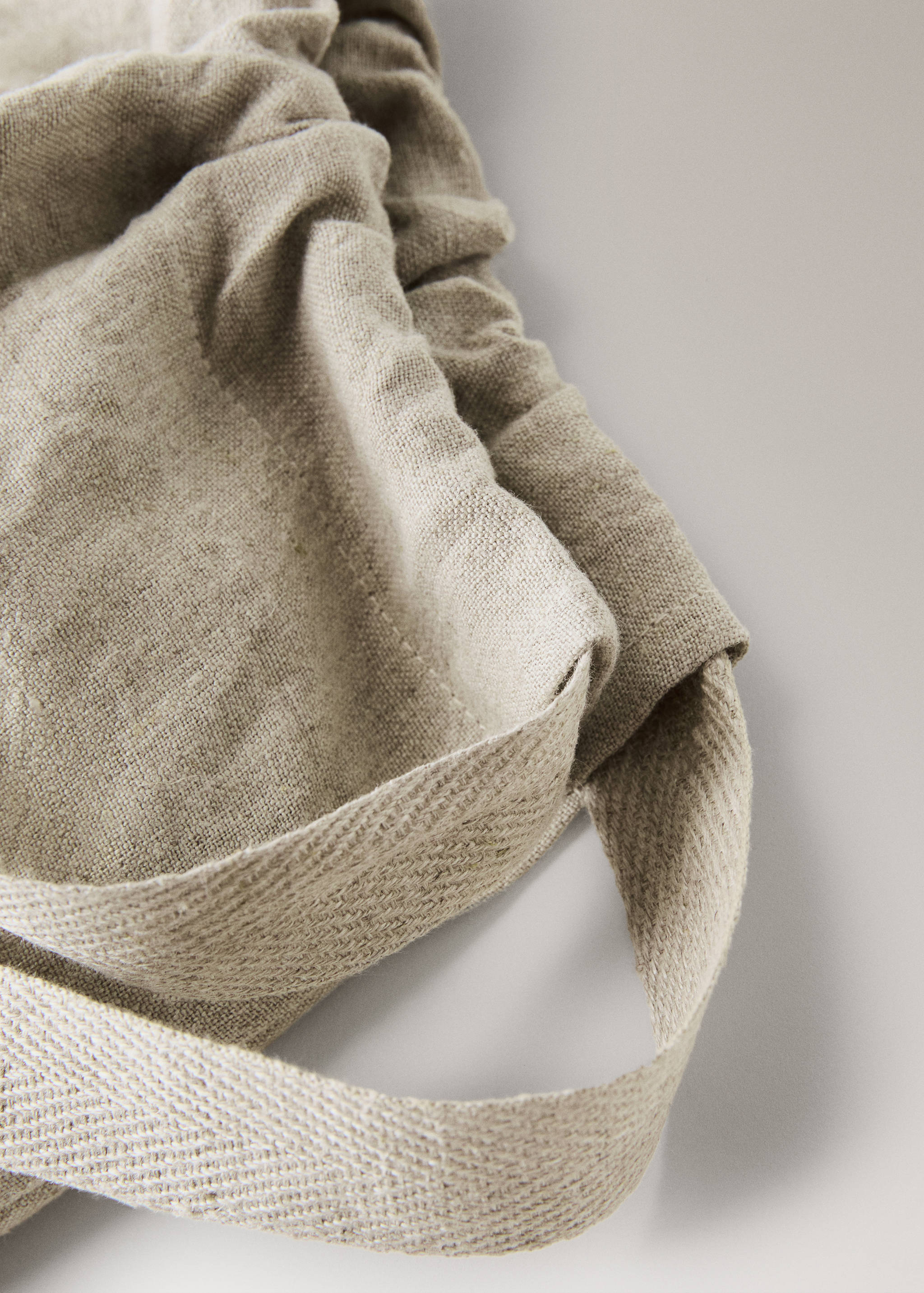 Embroidered washed linen bread bag - Details of the article 2