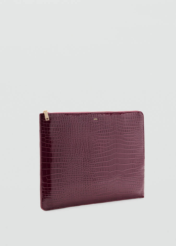 Shiny coco laptop sleeve — Burgundy