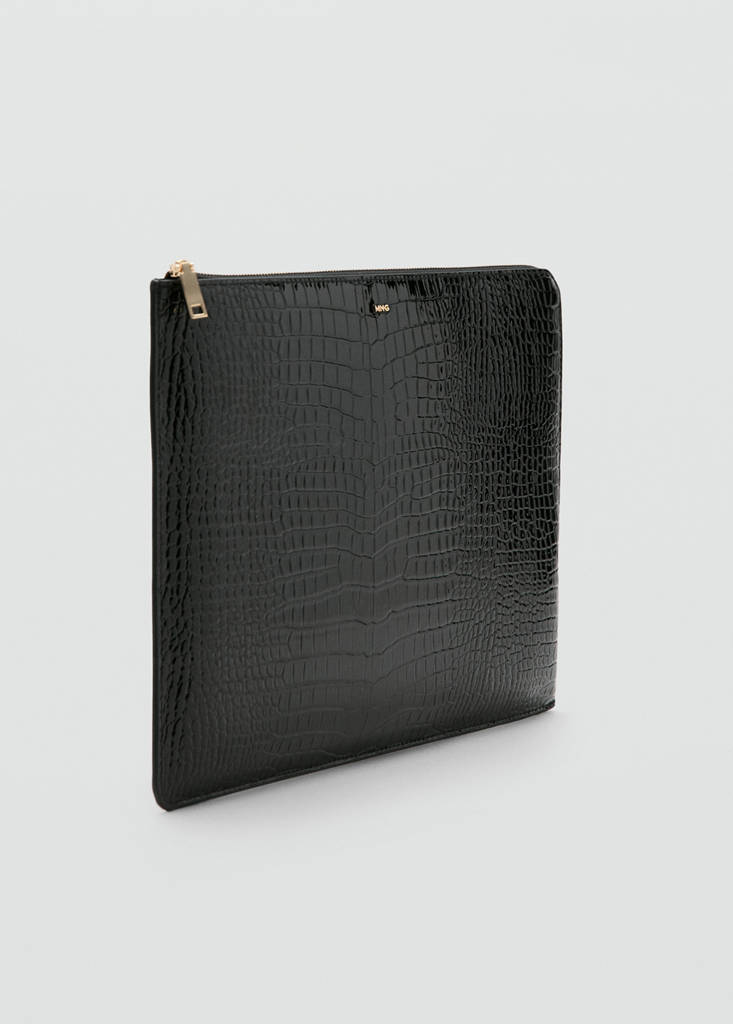 Shiny coco laptop sleeve — Black