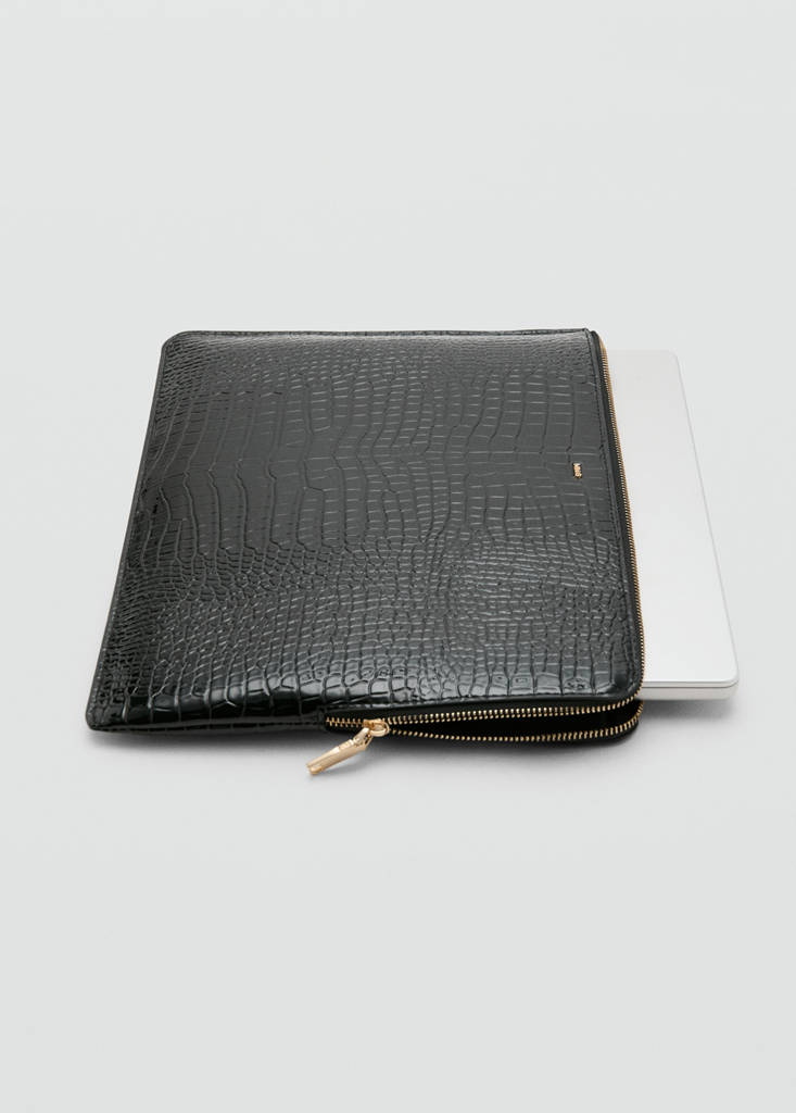 Shiny coco laptop sleeve — Black