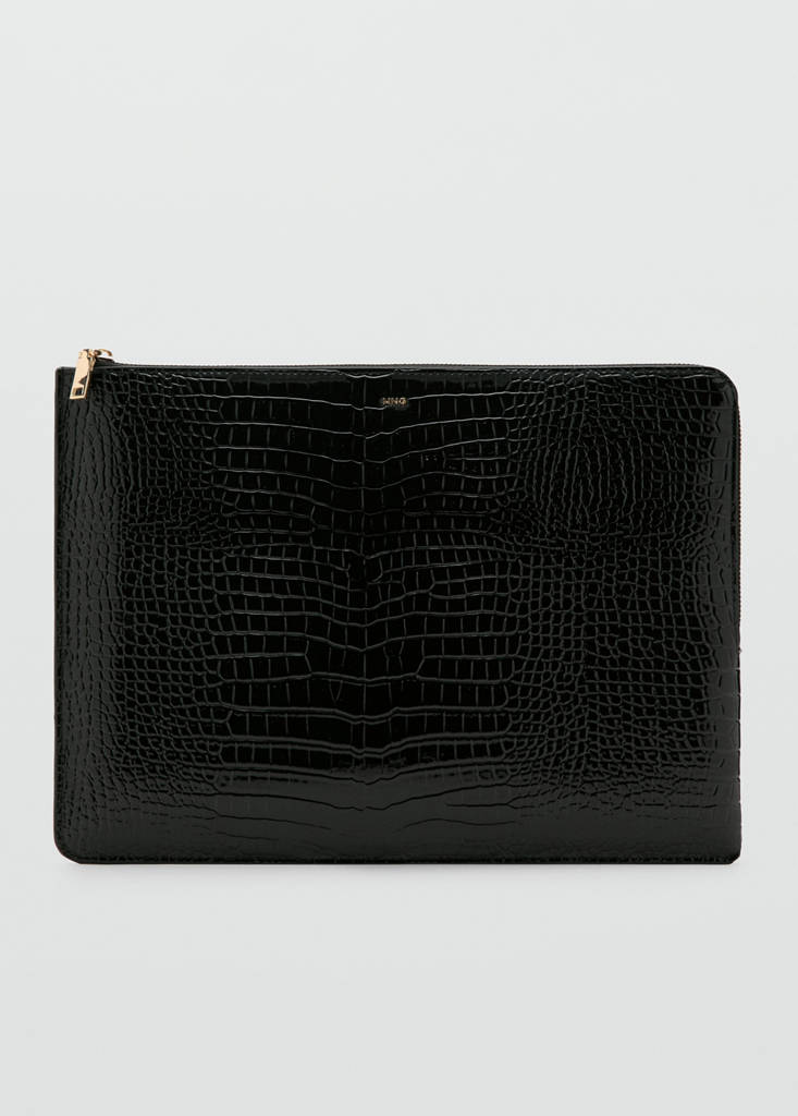 Shiny coco laptop sleeve — Black
