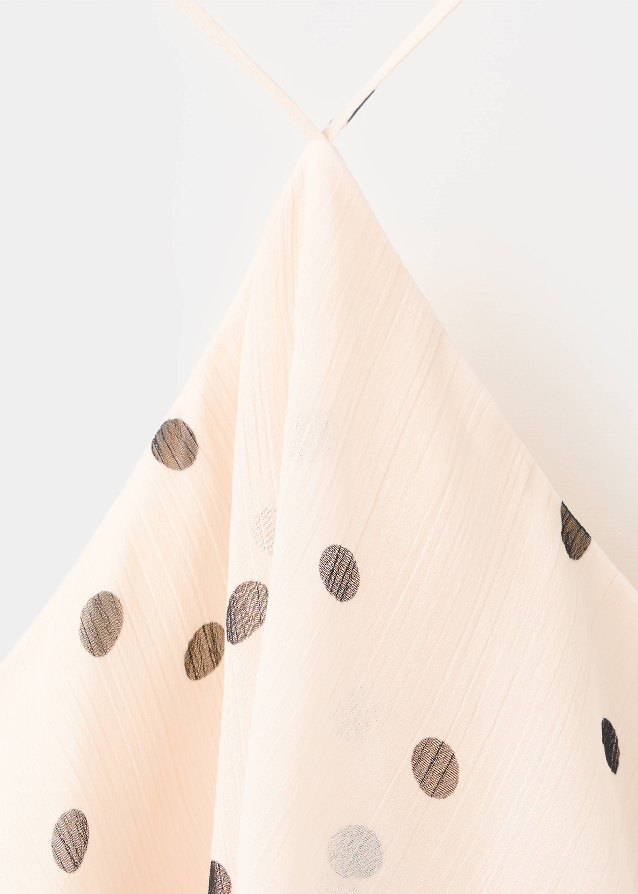 Halter polka dot dress - Details of the article 8, Ecru. Ref: 37071482-00.