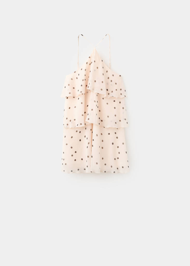 Halter polka dot dress — Ecru