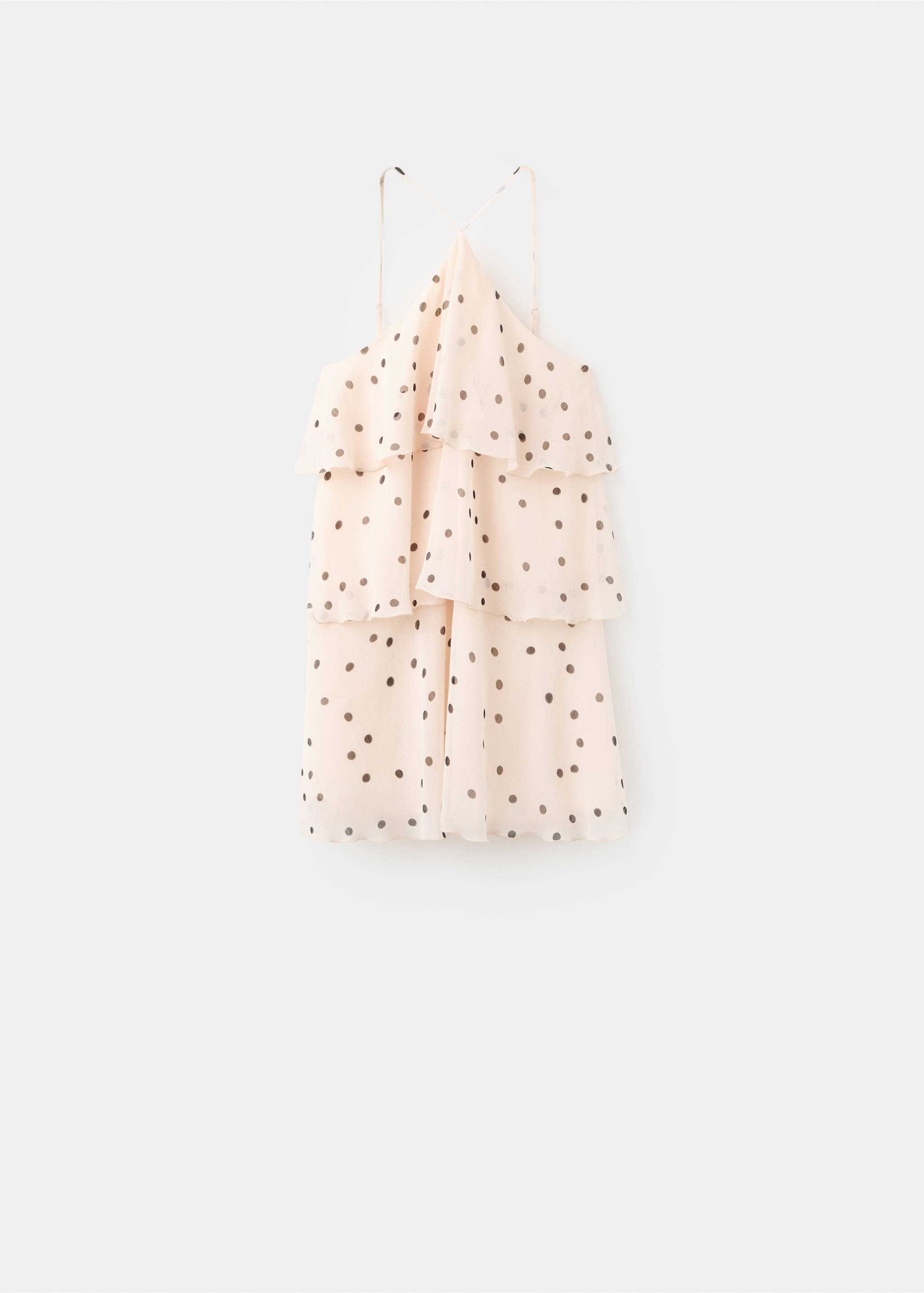 Halter polka dot dress - Article without model, Ecru. Ref: 37071482-00.