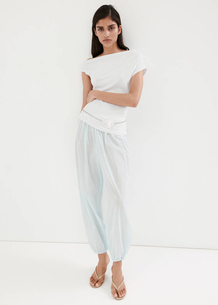 Asymmetrical ruched t-shirt