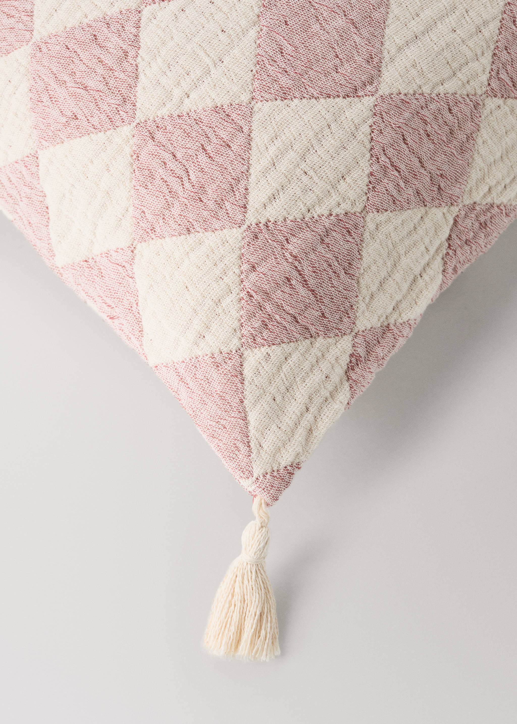 Bicolour diamond jacquard cushion cover 40x40cm - Details of the article 1