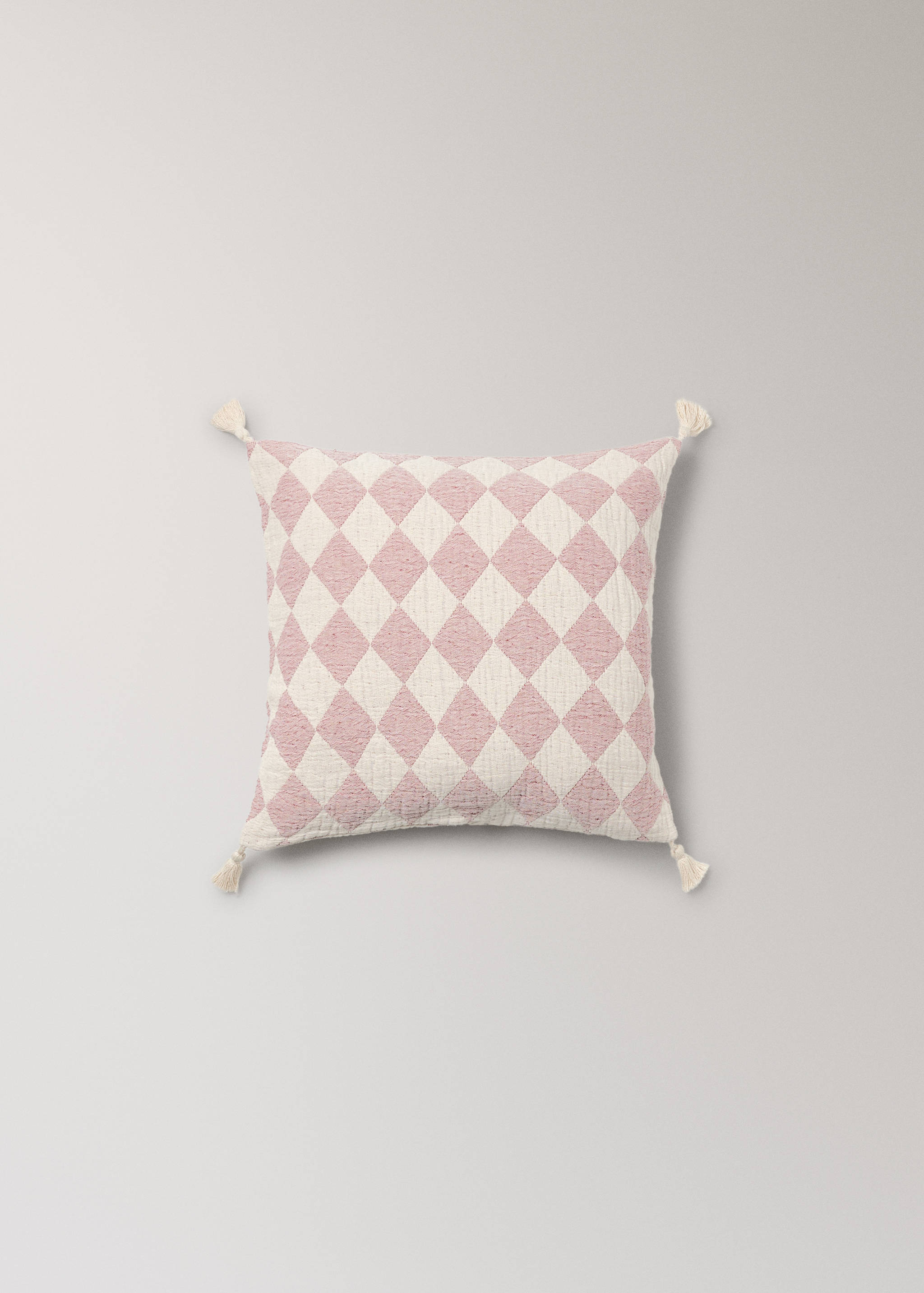 Bicolour diamond jacquard cushion cover 40x40cm - Article without model