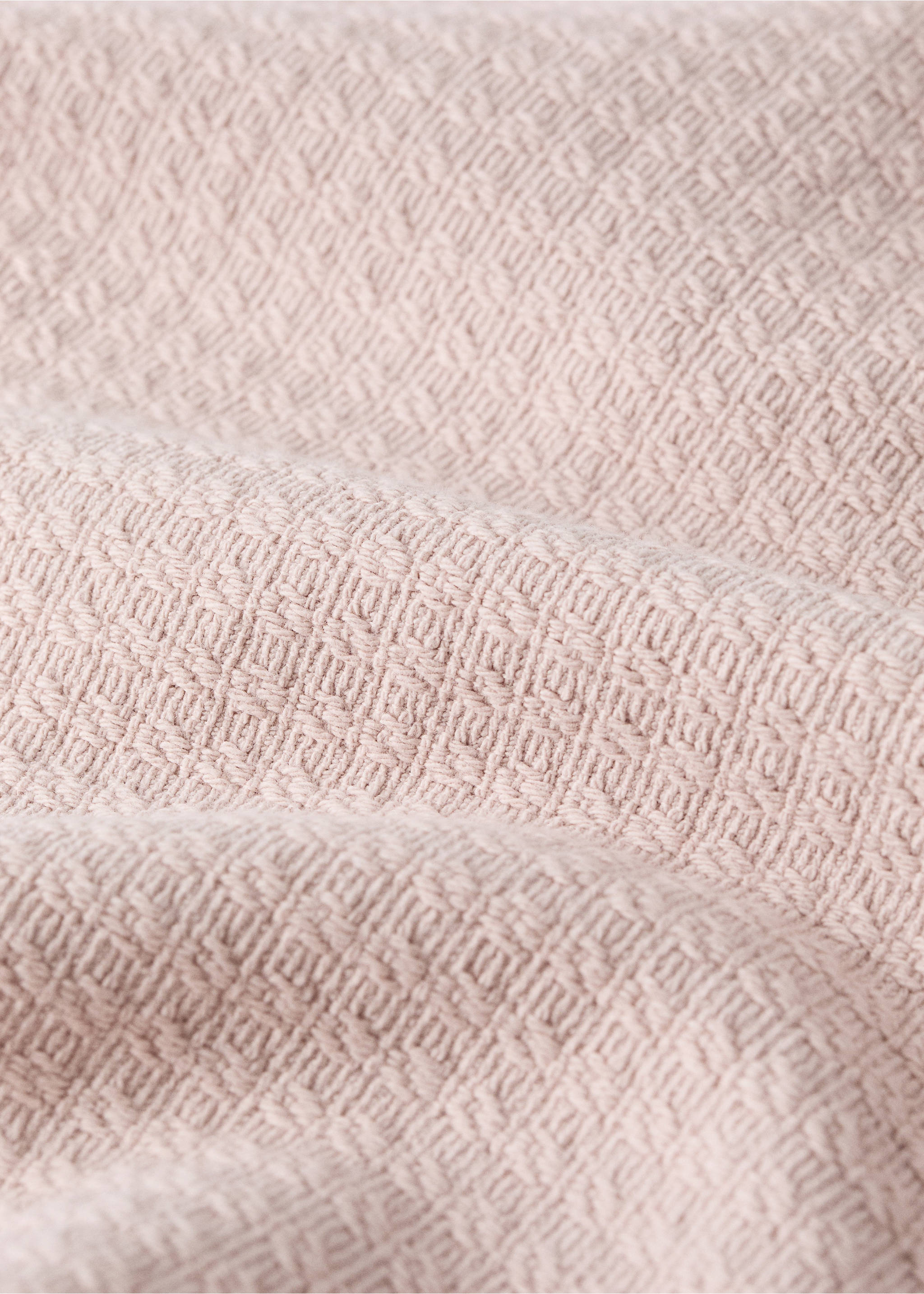 Jacquard cotton bedspread with ruffle for mini cot - Details of the article 1, Nude. Ref: 37071487-00.