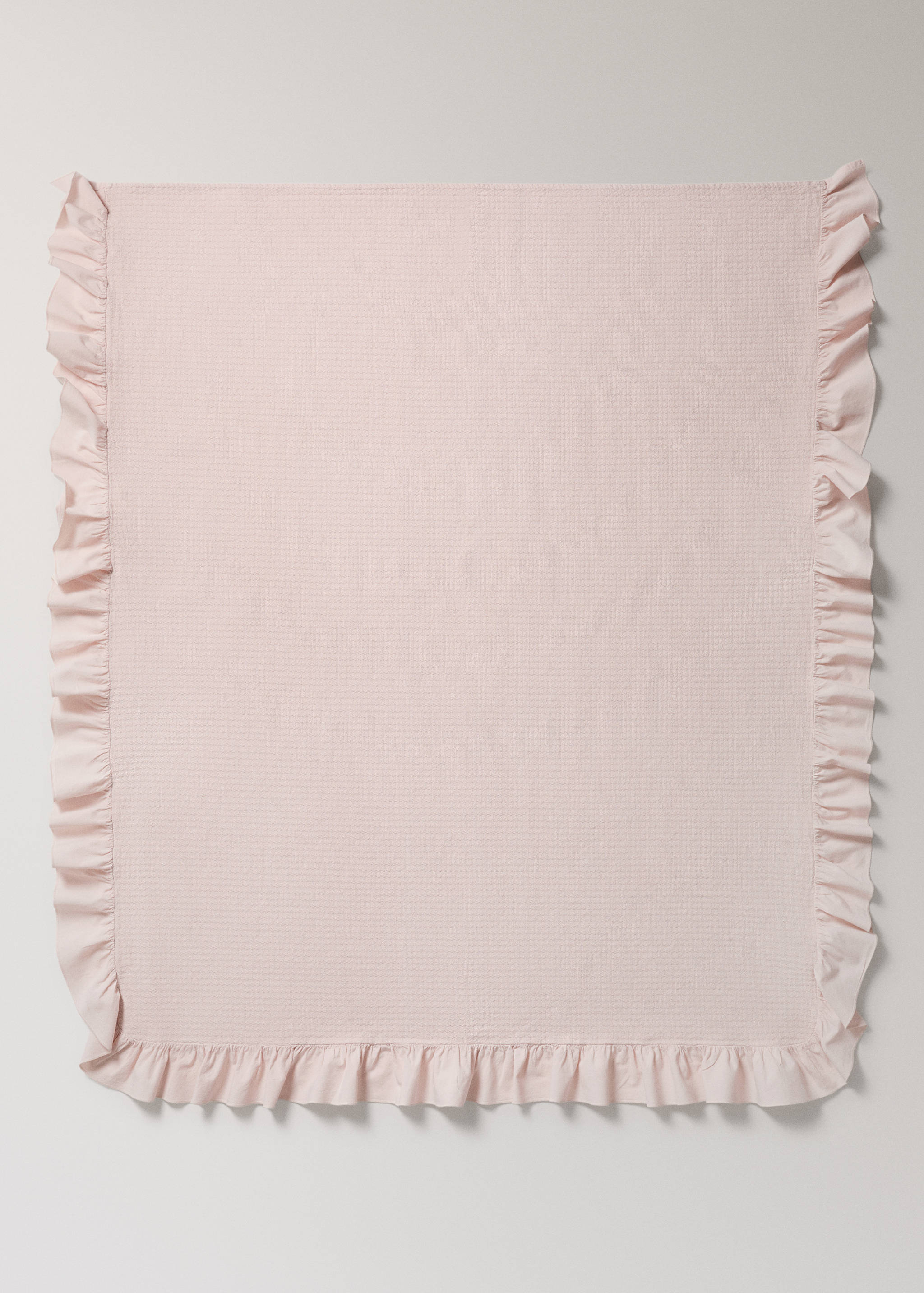 Jacquard cotton bedspread with ruffle for mini cot - Details of the article 3