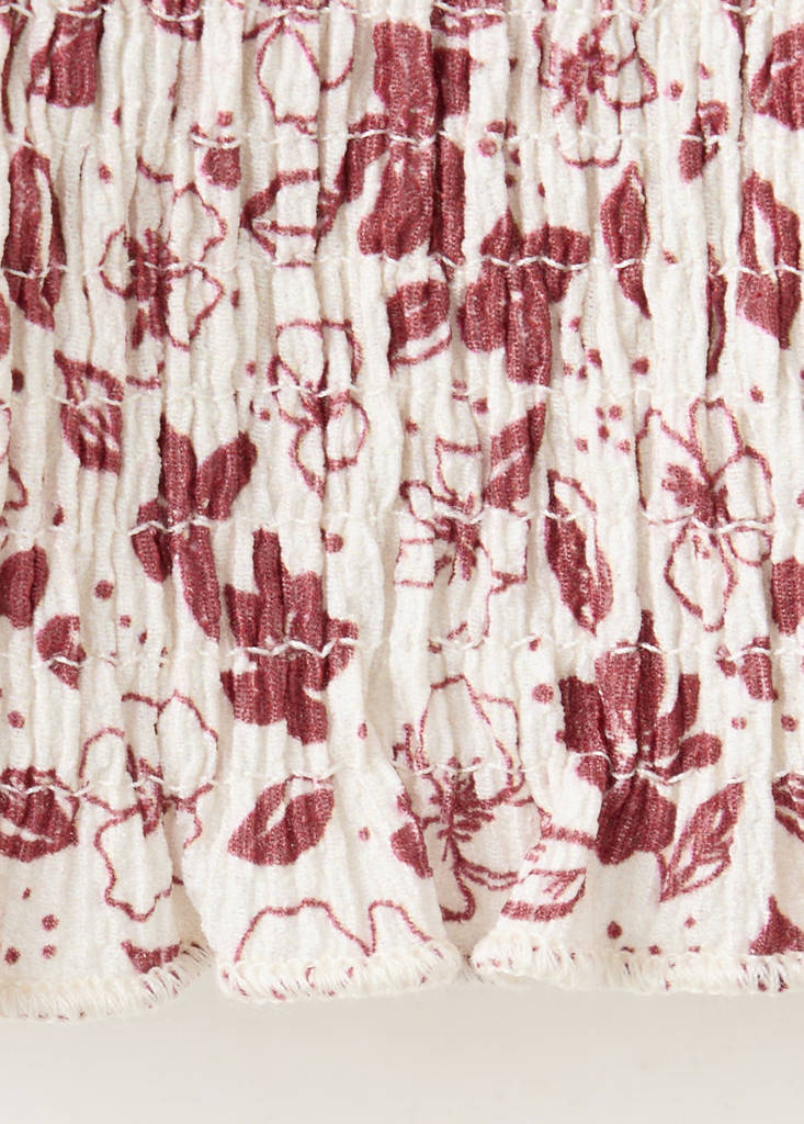 Floral print top — Maroon