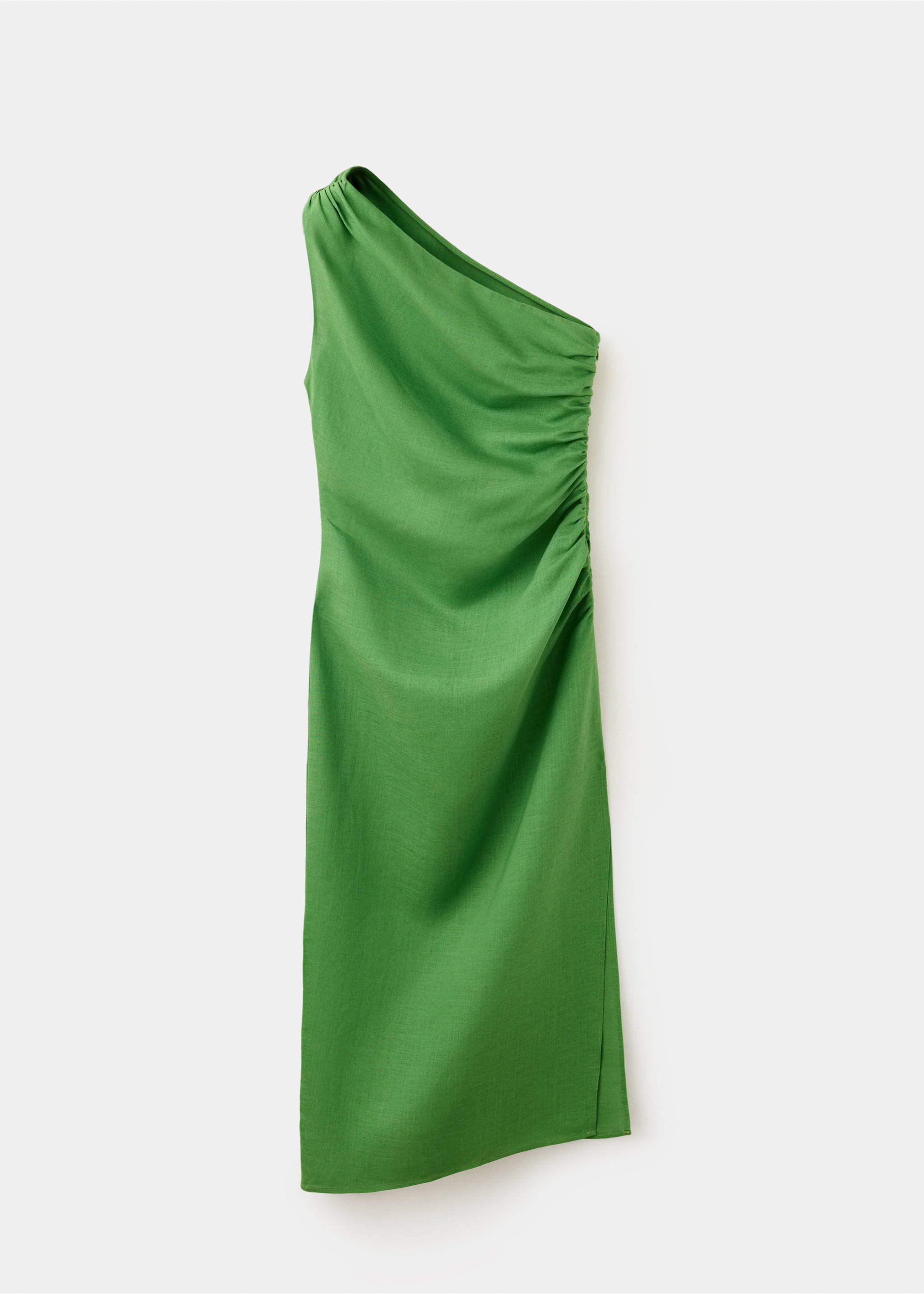 Robe asymétrique froncée - Article sans modèle, Vert. Ref: 37071494-00.