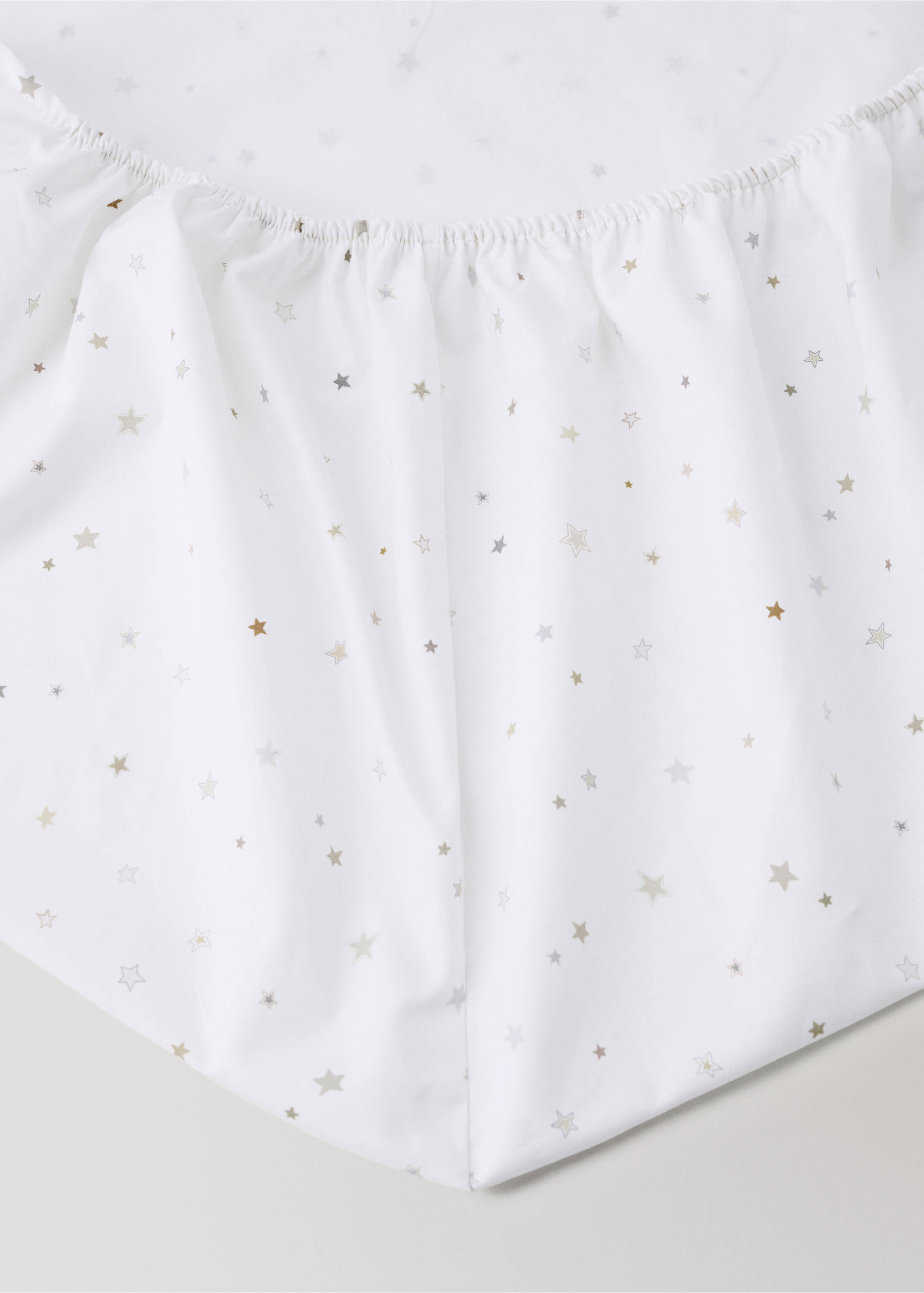 Sábana bajera infantil 100% algodón percal estrellitas cama 90 cm - Detalle del artículo 1, Arena. Ref: 37071498-00.