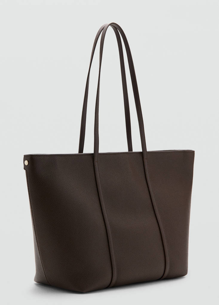 Shopper bag with double handle — Chocolate