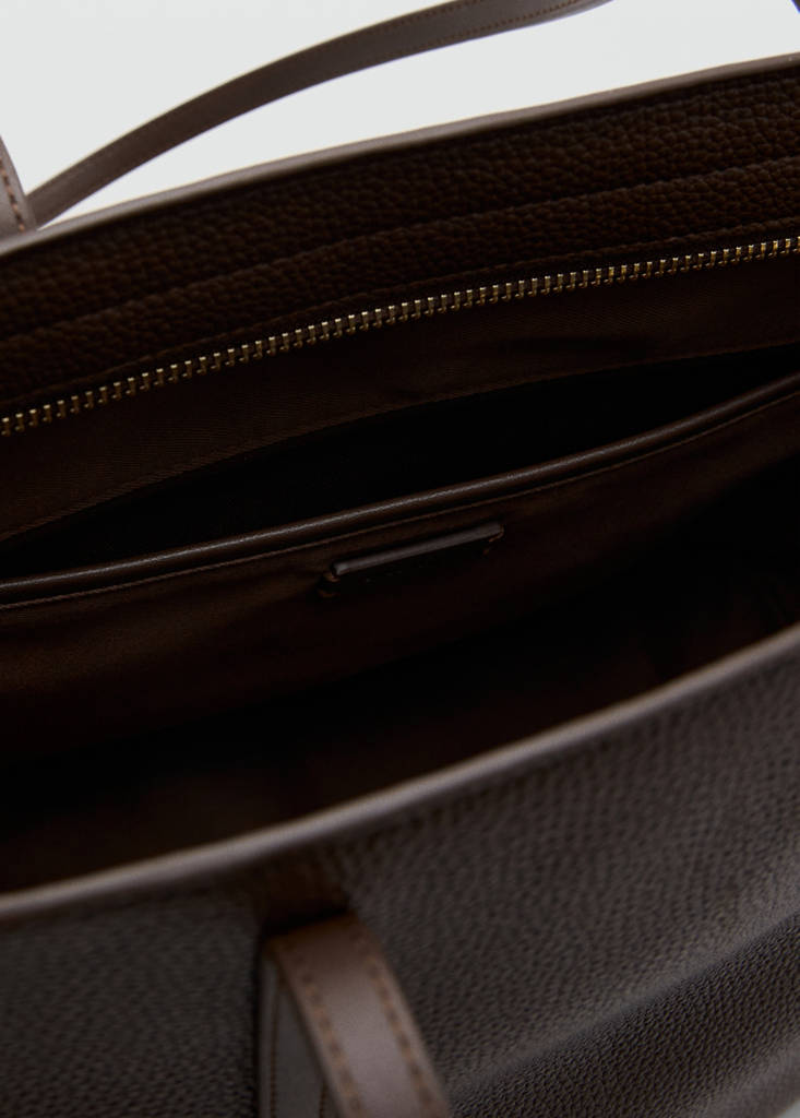 Shopper bag with double handle — Chocolate