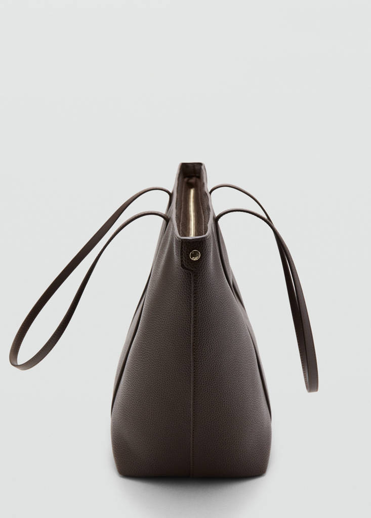 Shopper bag with double handle — Chocolate