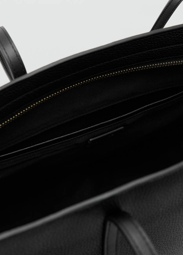 Shopper bag with double handle — Black