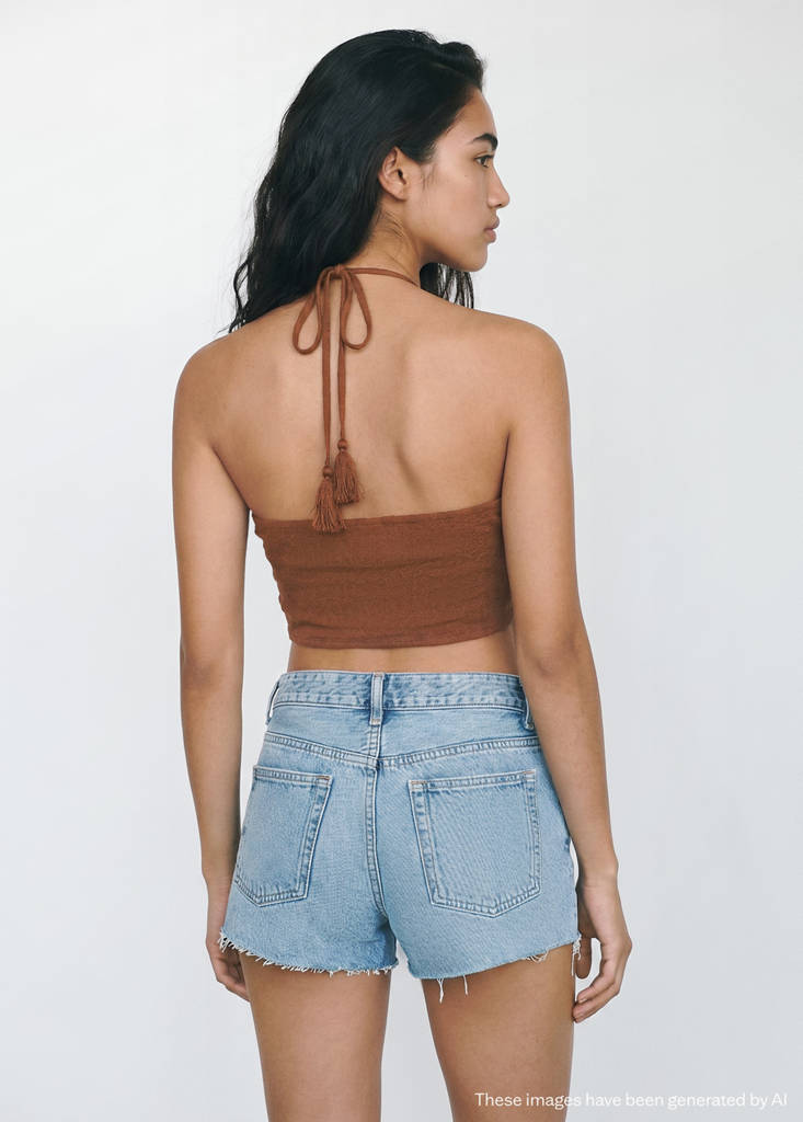 Fringed halter top — Russet