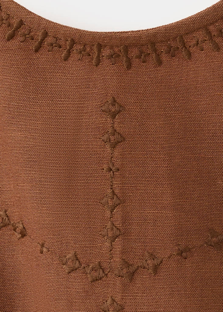 Fringed halter top — Russet