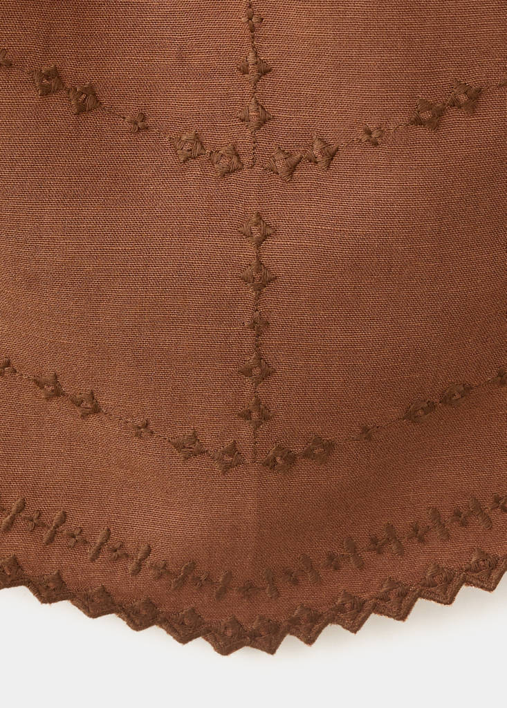 Fringed halter top — Russet