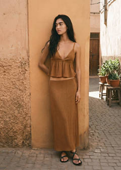 Wrap flowy skirt — Burnt Orange 2