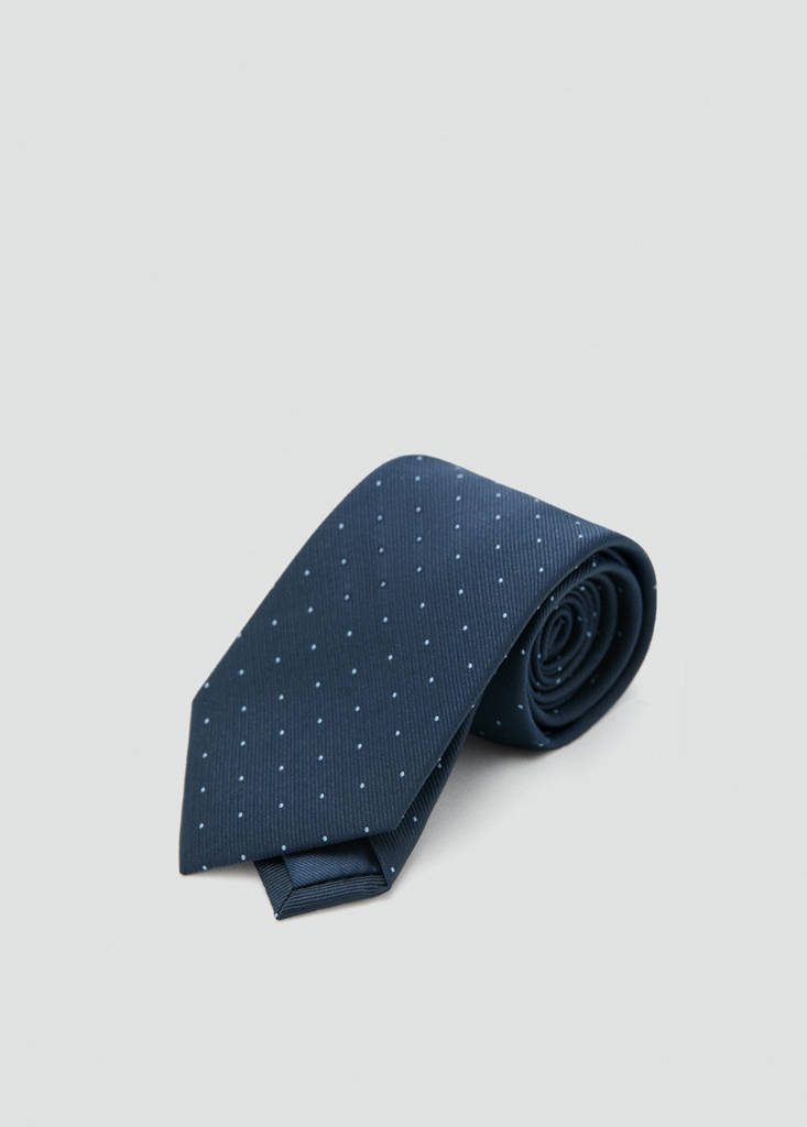 Polka-dot patterned tie — Blue