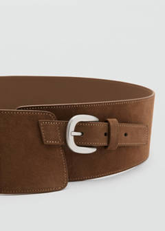 Wide split leather belt — Brown 2