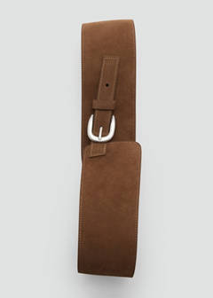 Wide split leather belt — Brown 4
