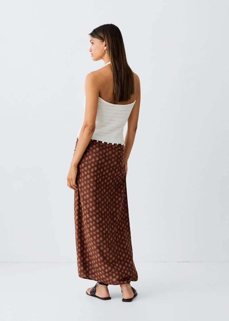 Printed chiffon skirt — Russet