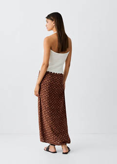 Printed chiffon skirt — Russet 6