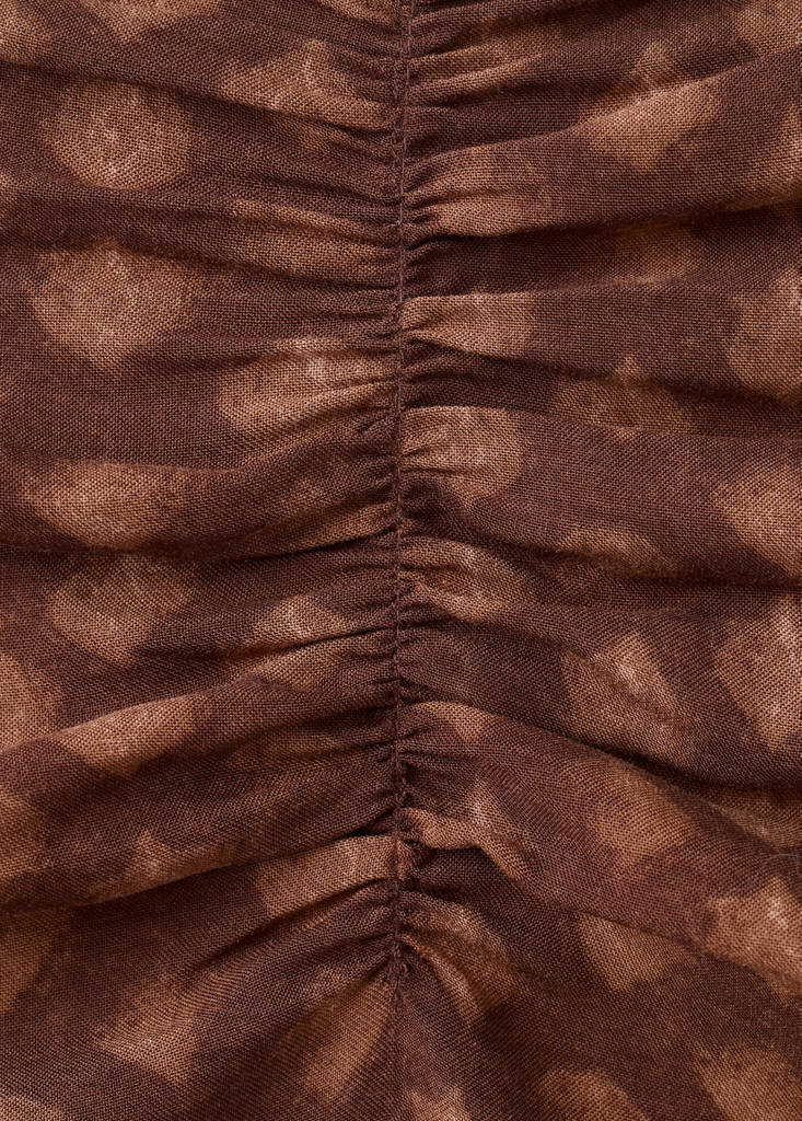 Printed chiffon skirt — Russet