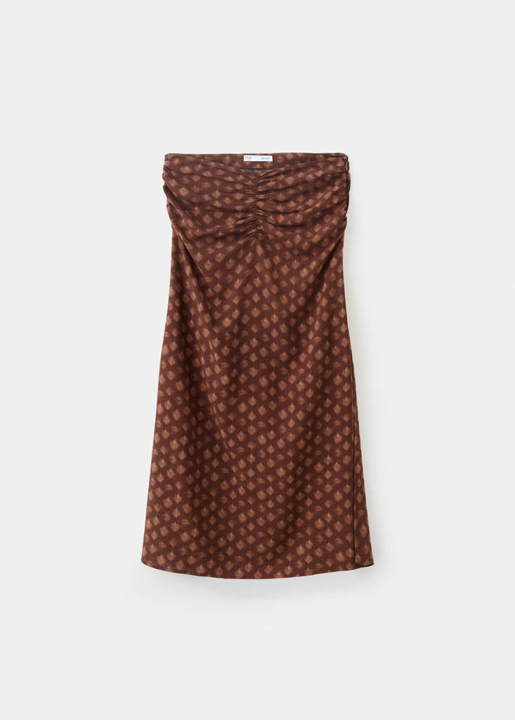 Printed chiffon skirt — Russet