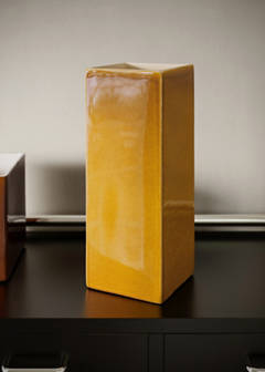 Small 100% ceramic vase — Ochre 1
