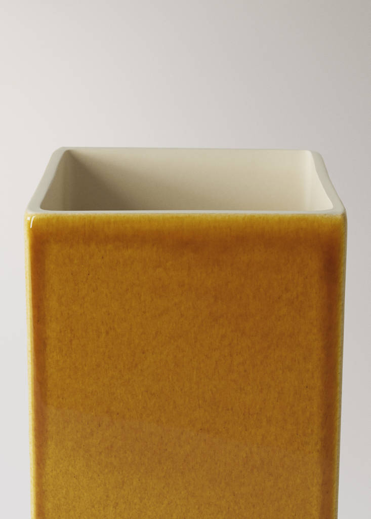 Small 100% ceramic vase — Ochre