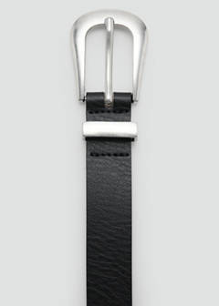 Leather belt with metal detail — Black 3