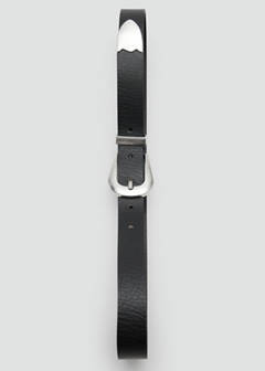 Leather belt with metal detail — Black 4