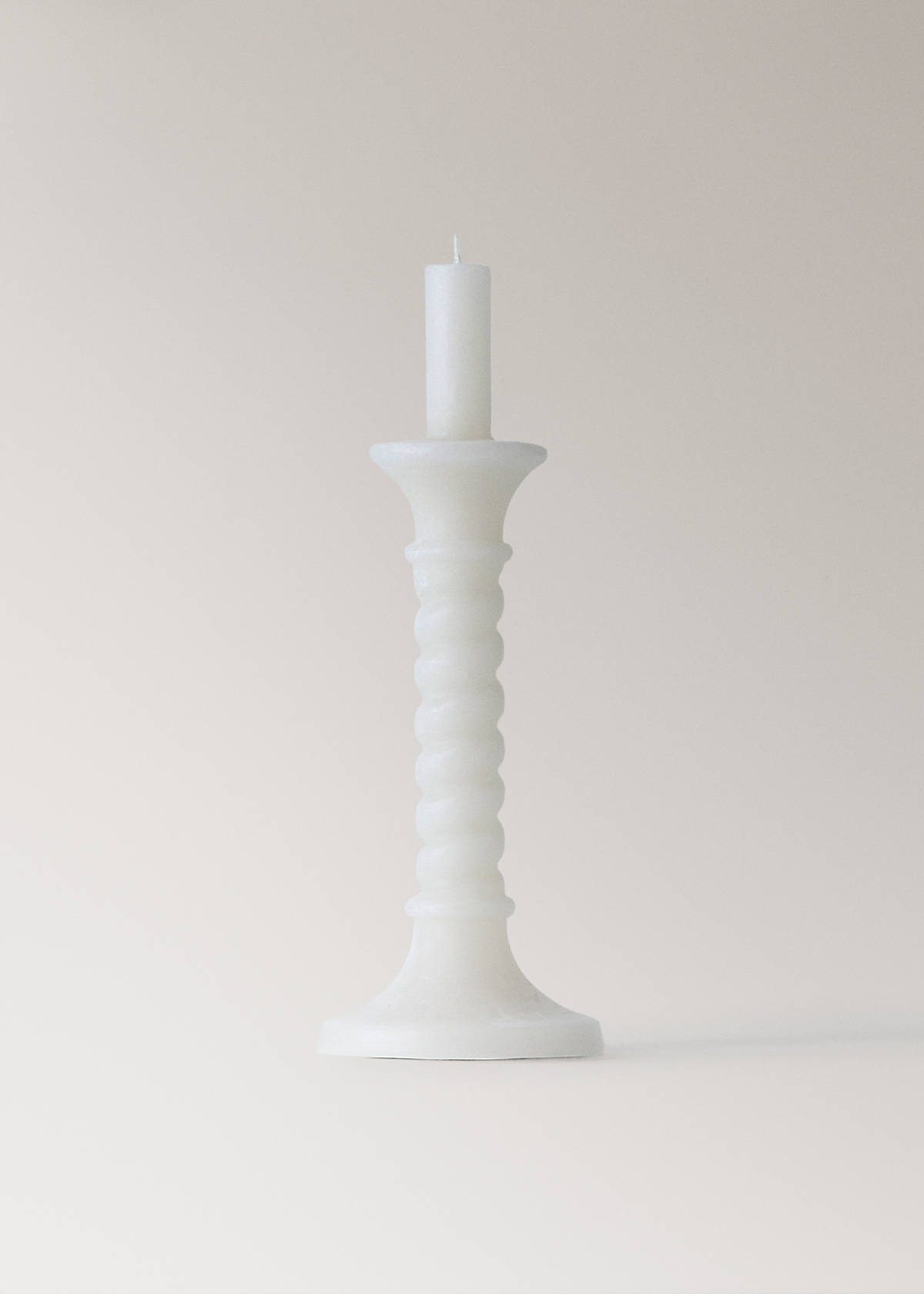 Decorative candelabra candle — Ecru