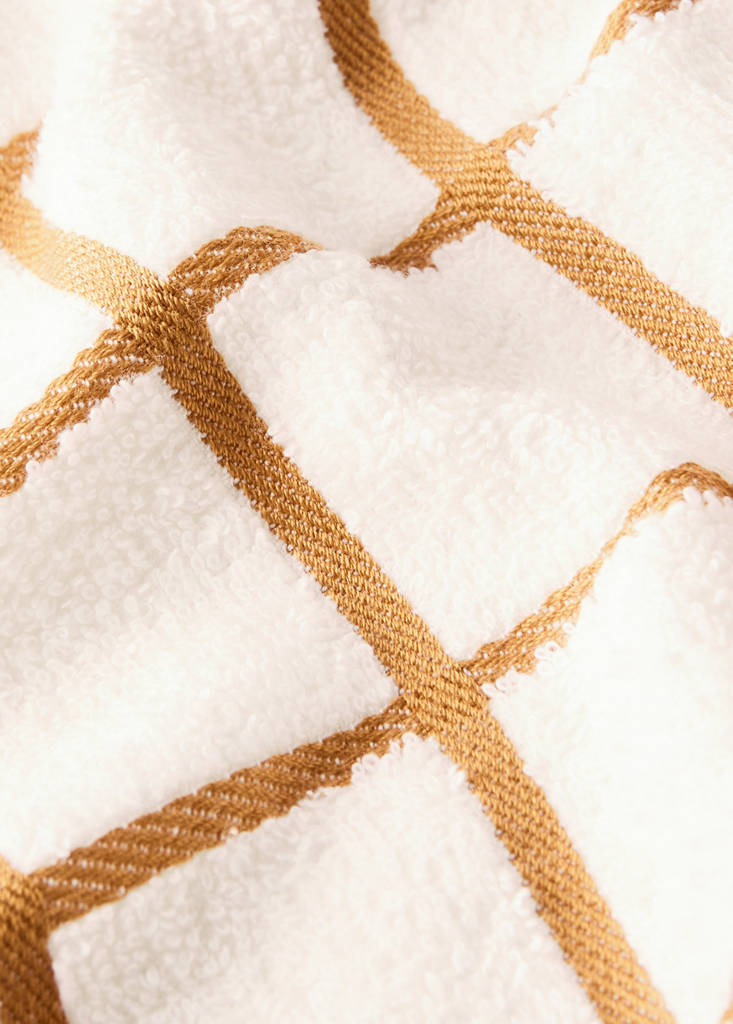 Frayed cotton terry kitchen towel — Curry